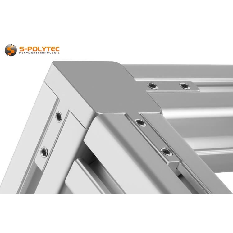 Die Einsteck-Profilverbinder sind in drei Größen für Profile in 20x20mm, 30x30mm und 40x40mm erhältich