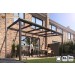 Vorschaubild Das abgerundete Terrassendach auf Maß mit transparenter Eindeckung aus ESG-Glas und pulverbeschichteten Aluminium-Profilen in Anthrazit