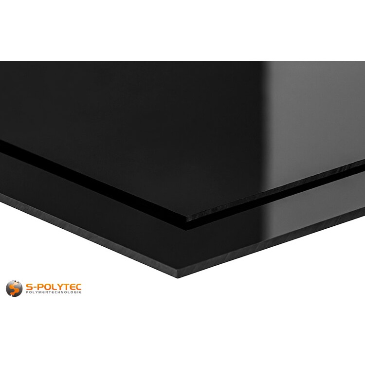 Schwarzes HIPS als Standardplatte in Stärken von 2mm - 3mm - Detailansicht