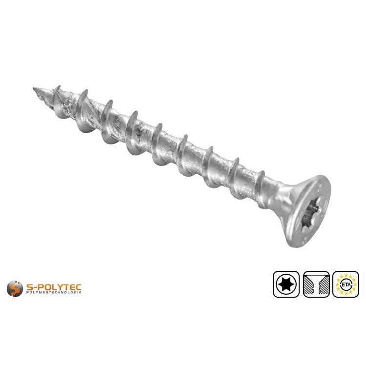 Spanplattenschraube fischer PowerFast II als Dübelschraube mit geprüften Lasten im fischer Dübel