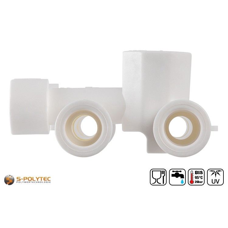 Die Aqua-Plus PP-R Aufputzarmatur-Montageeinheit 20mmx1/2 Zoll ist für PP-R Rohre mit Ø20mm geeignet