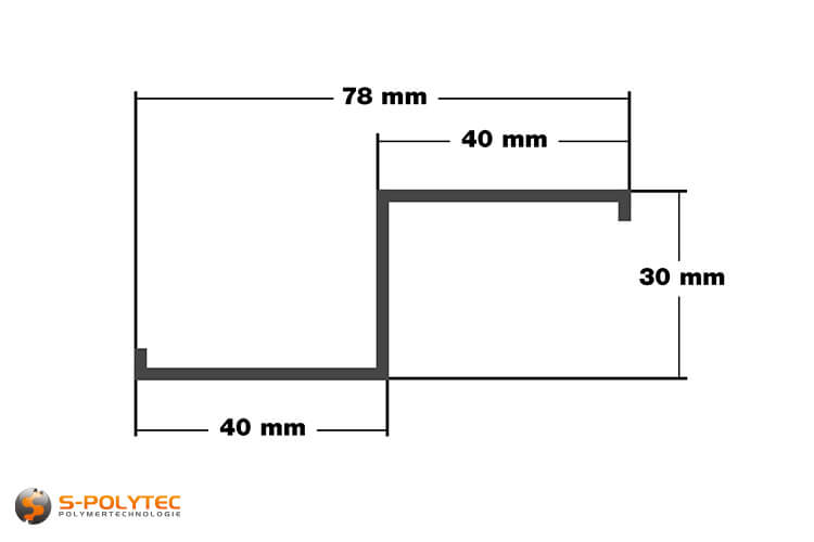 Bemaßung Z-Profil aus eloxiertem Aluminium
