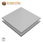 HPL Platten mit beidseitig silbergrauer Oberfläche in 6mm oder 8mm Stärke im Zuschnitt 