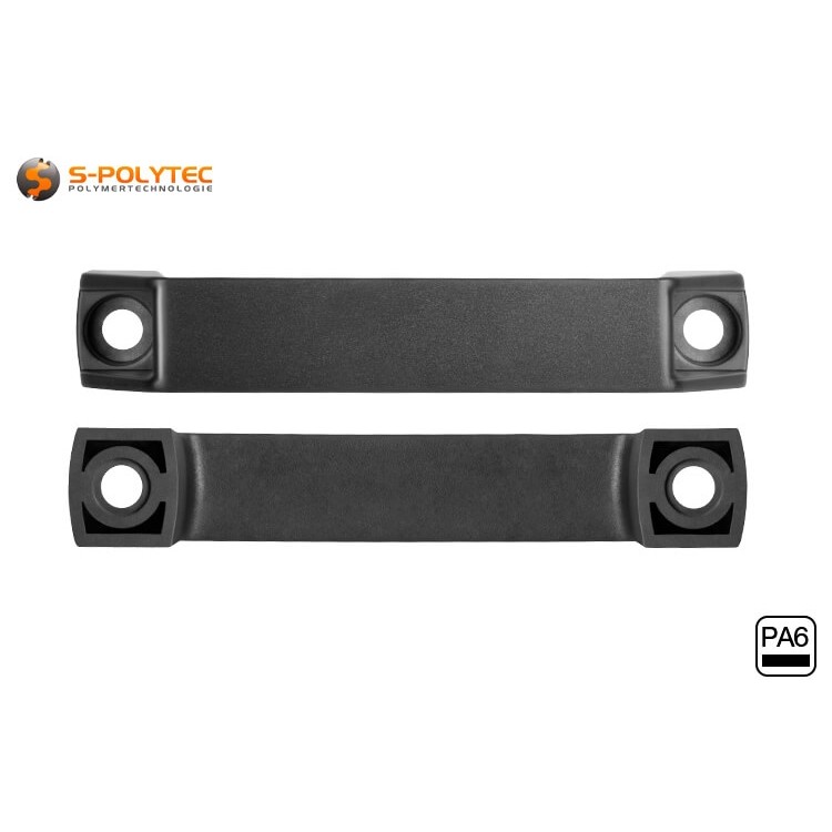 Die Halte-Griffe aus schwarzem Polyamid sind ideal für Konstruktionen im Innenbereich beispielsweise als Möbelgriff