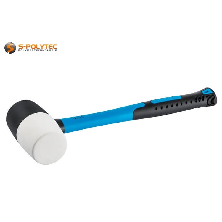 Der Gummihammer mit einer schwarzen und einer weißen Seite bietet maximale Flexibilität bei der Verwendung