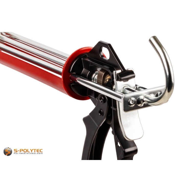 Die Kartuschenpresse POINT High Tack eignet sich auch für herkömmliche Silikone und Maleracryl in Standardkartuschen