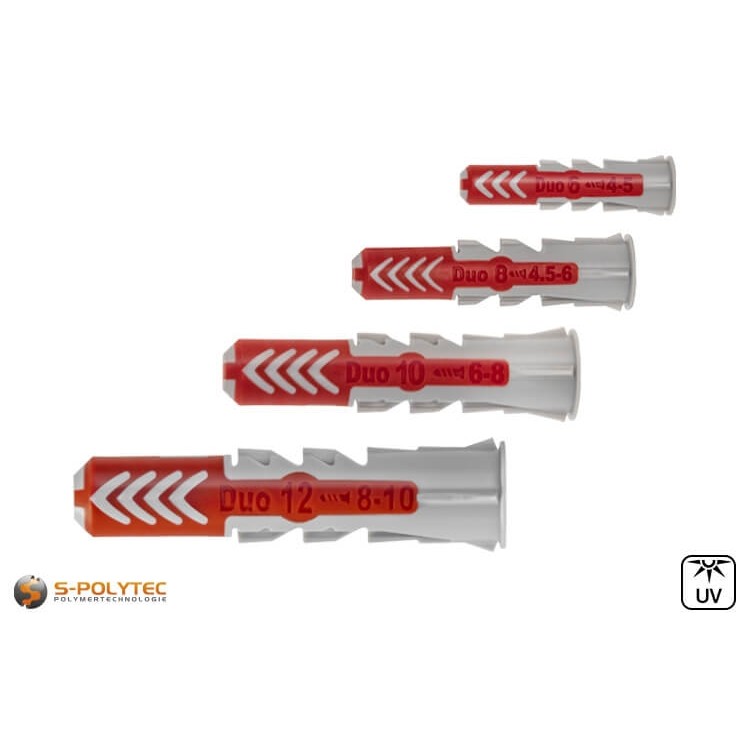 Universaldübel DuoPower von fischer in verschiedenen Größen mit erhöhter Verankerungstiefe