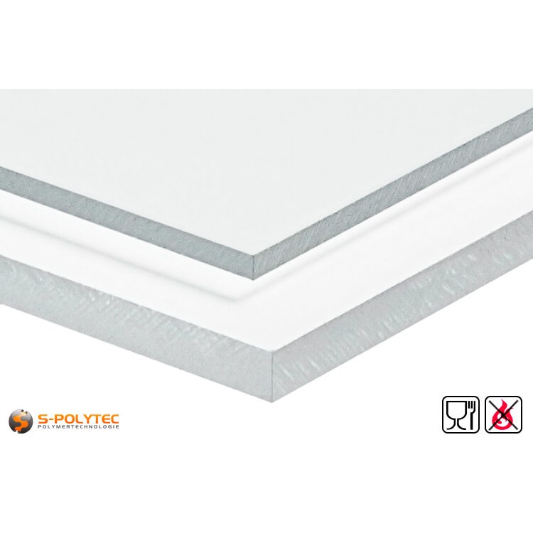 PETG Platten transparent lebensmittelkonform, schwer entflammbar als Standardplatte 2,0 x 1,0 Meter