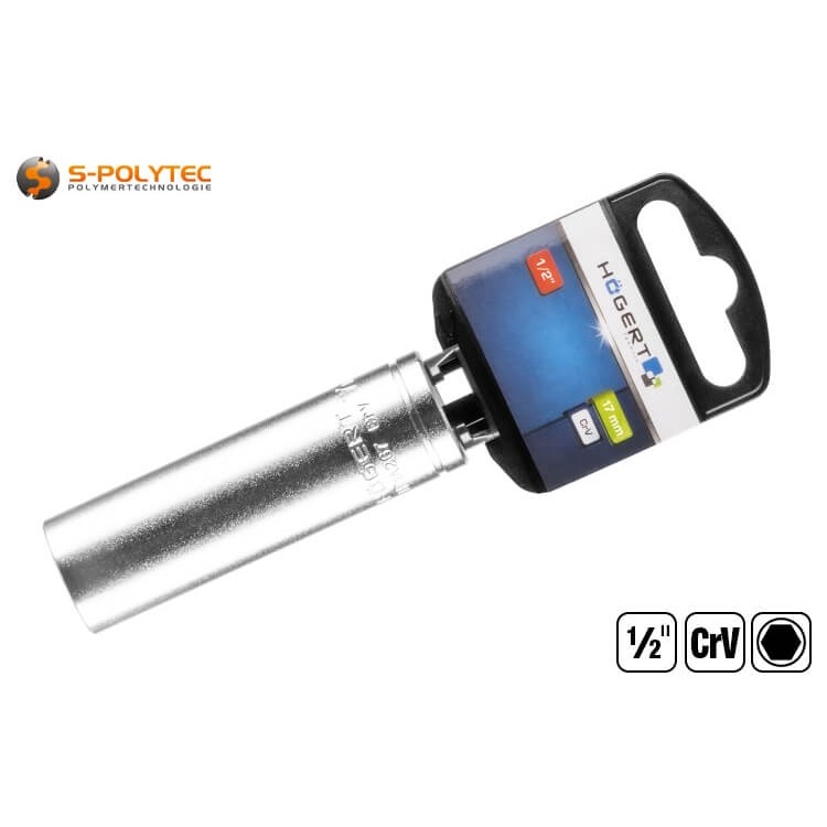 Die Stecknüsse mit 78mm Länge sind für alle Knarren, Ratschen und Drehmomentschlüssel mit 1/2 Zoll Antrieb