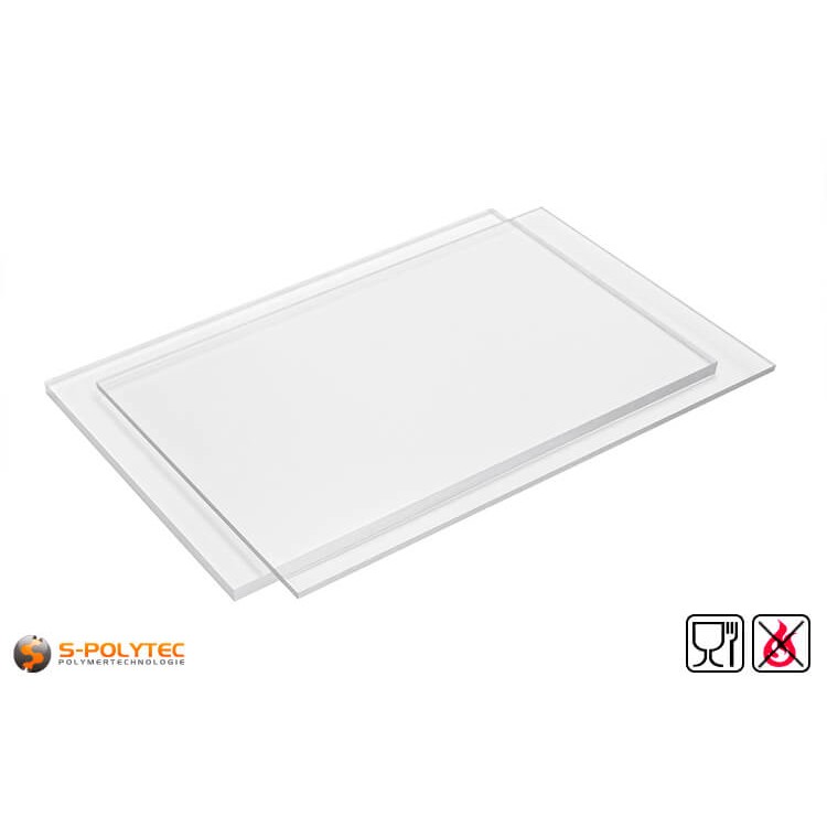 Unsere transparenten PETG Platten mit Zulassung für den Kontakt mit Lebensmitteln