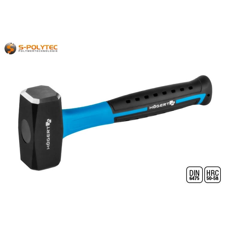 Der Fäustel gewährt einen hohen Arbeitskomfort dank ergonomischem, rutschfestem Zweikomponentenglasfasergriff