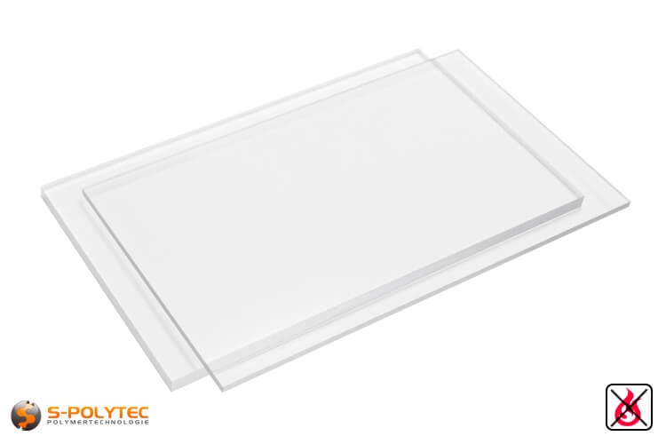 Unsere schwer entflammbaren, chemikalienbeständigen PVC Glas Platten im Onlineshop von S-Polytec