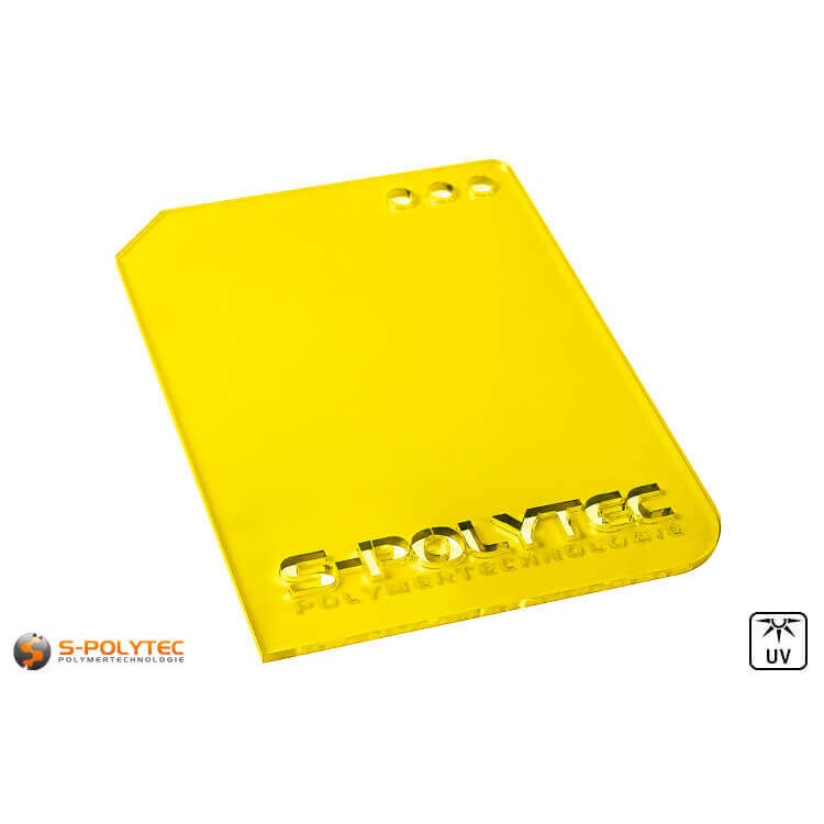 Acrylglas gelb durchsichtig im Laserzuschnitt