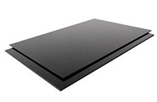 Beispiel unserer Polystyrol Platten im günstigen Zuschnitt - schwarz, weiß, matt oder glänzend von S-Polytec