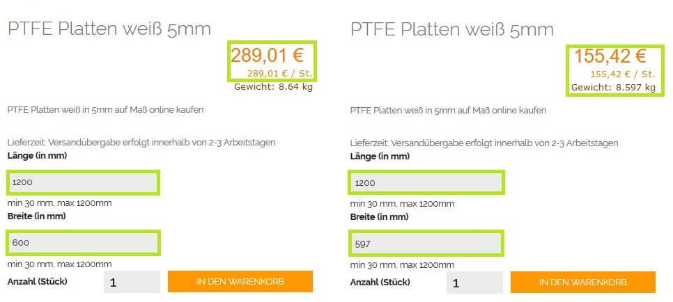 Plastikplatten kaufen Preise