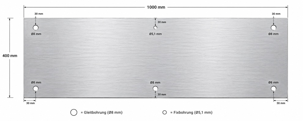 Fixbohrung und Gleitbohrungen bei Alu Verbundplatten zum Nieten