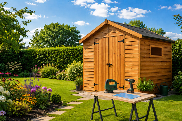 Acrylglasscheibe in Gartenhütte mit Acrylglas im Zuschnitt