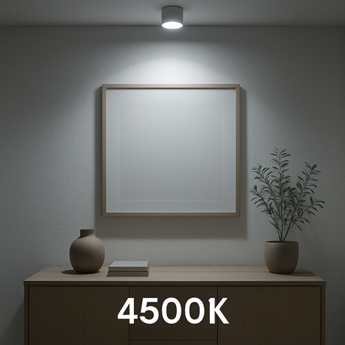  Wirkung eines LED-Leuchtmittels in Neutralweiß mit einer Farbtemperatur von 4500K – KI generiert 