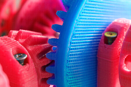 Zahnräder im 3D-Druck-Verfahren aus Filamente