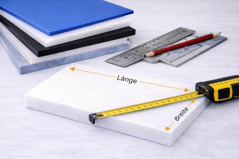 Kunststoffplatten Zuschnitt nach Maß: Länge und Breite millimetergenau